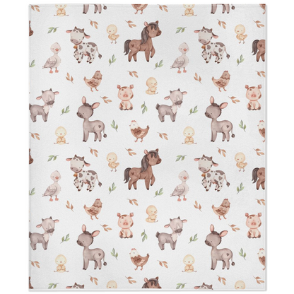 Farm Minky Blanket, Farm Nursery Bedding - Lovely Farm