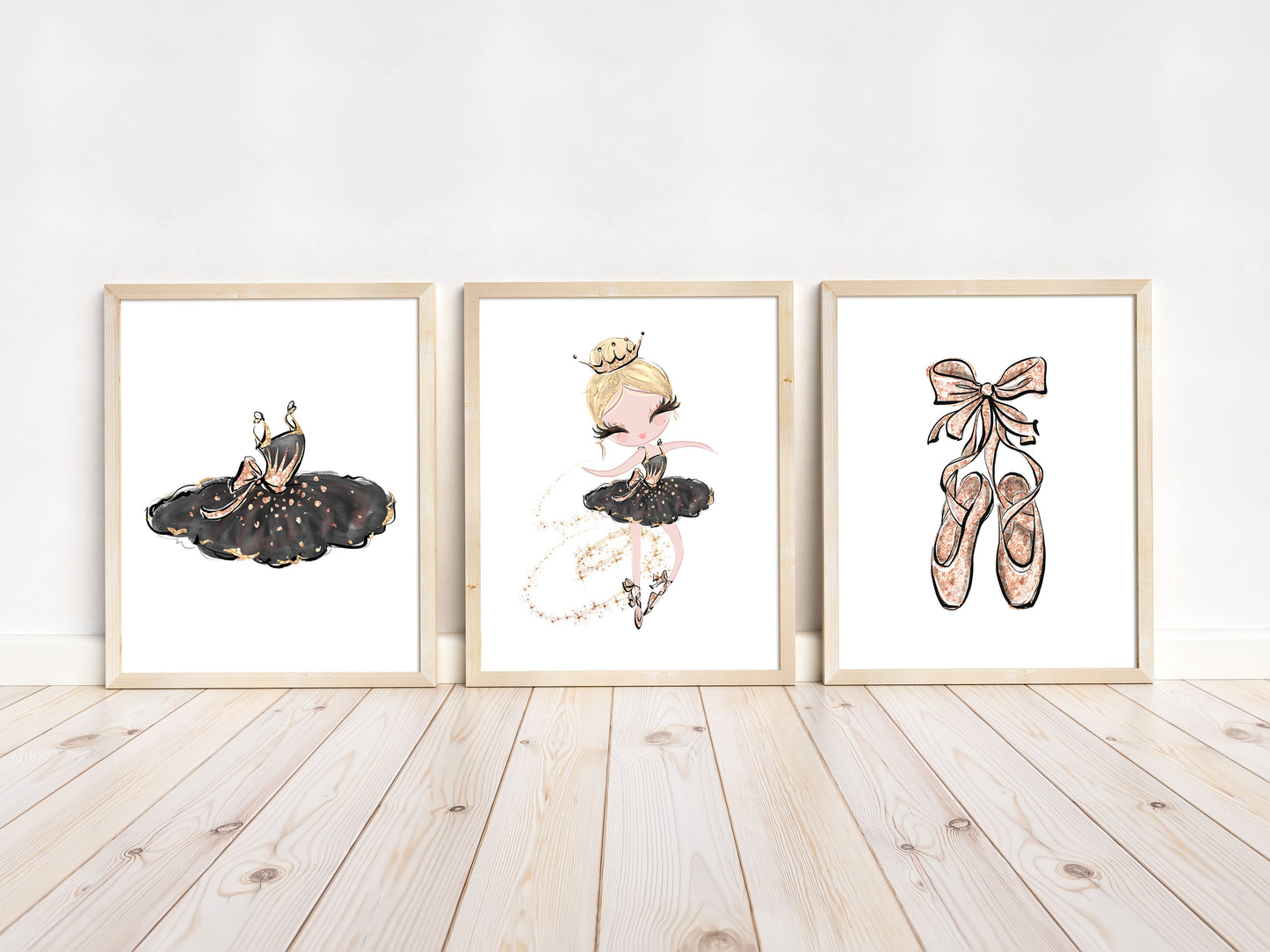 3 PRINTABLE Ballerina Wall Art, Ballet Nursery Prints - Sweet Ballet