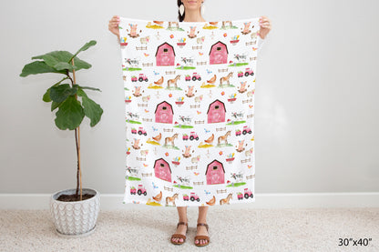 Farm girl blanket, Girl Farm Nursery Bedding - Farm Sweet Farm