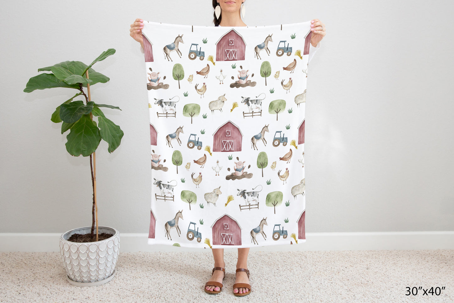 Farm Minky Blanket | Barnyard Nursery Bedding - The Farm