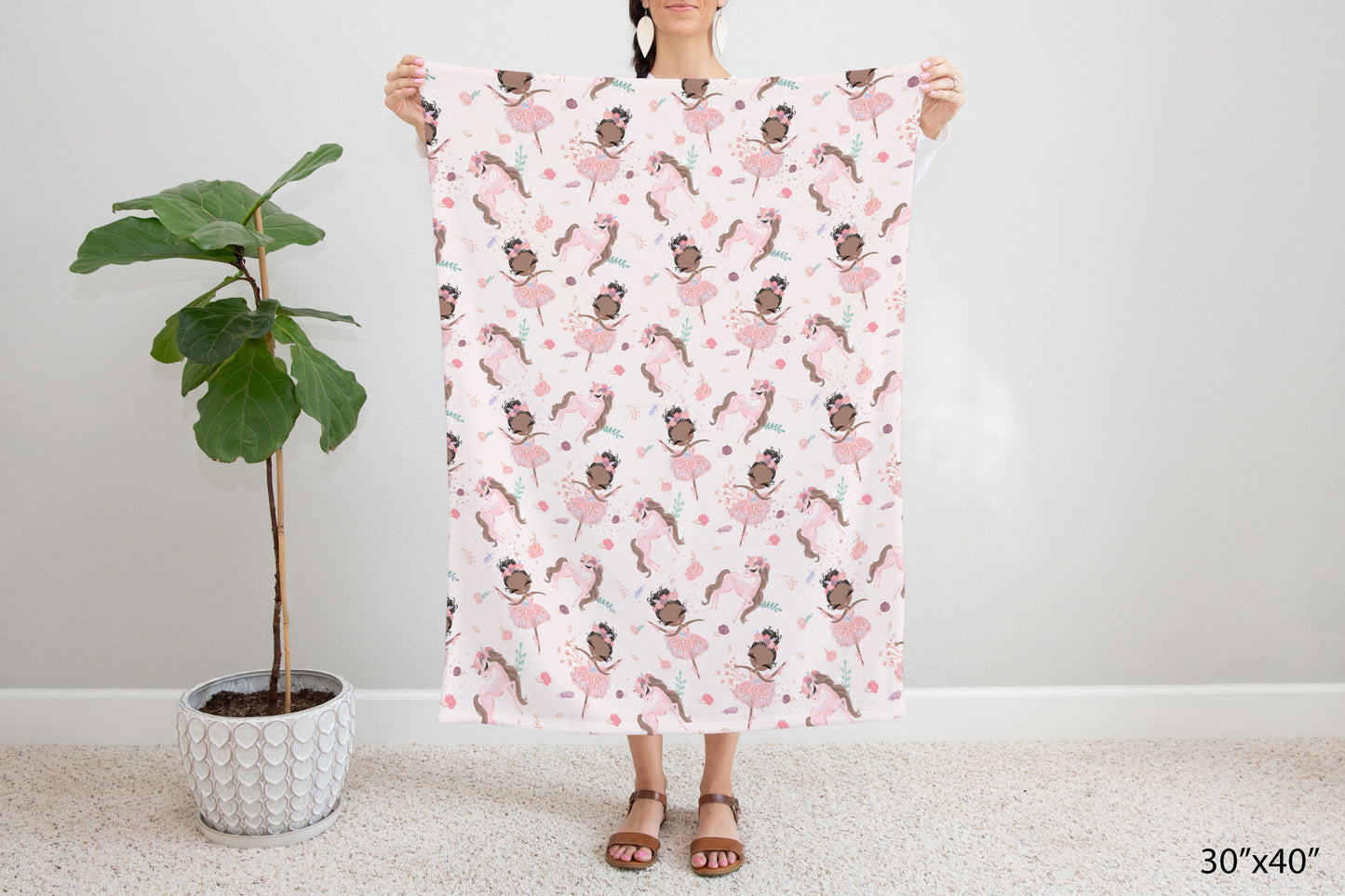 Ballerina Minky Blanket, Ballet Nursery Bedding - Sweet Ballet