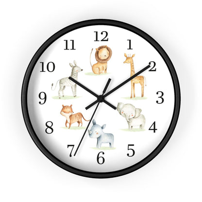 Safari animals clock, Jungle Nursery Decor - Baby Africa