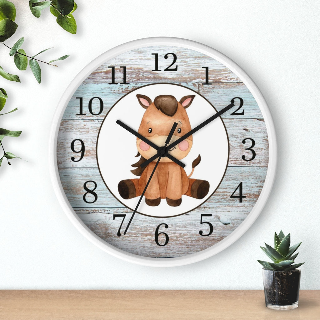 Horse Kids wall clock | Farm Nursery Decor