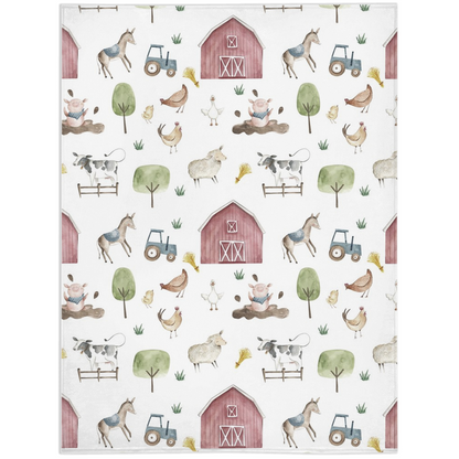 Farm Minky Blanket | Barnyard Nursery Bedding - The Farm