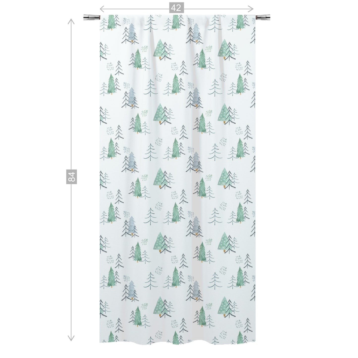 Scandinavian Pine Trees Curtains, Forest Nursery Decor - Scandi Woodland