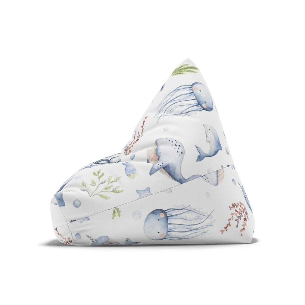 Under the sea Bean Bag Chair Cover, Ocean Animals Kids room decor - Little Ocean