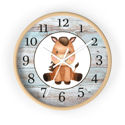 Horse Kids wall clock | Farm Nursery Decor