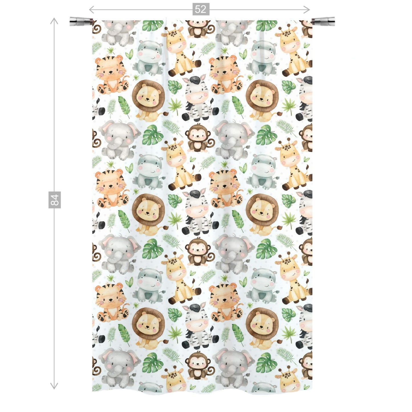 Safari animals Curtain, Single Panel, Safari nursery decor - Safari Explorer