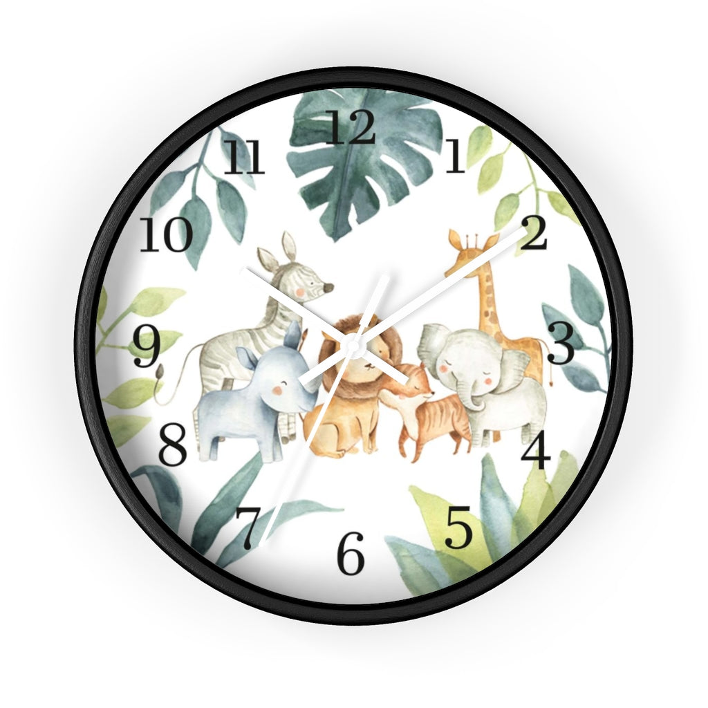 Safari Animals Kids Wall Clock | Jungle Nursery Decor  - Baby Africa