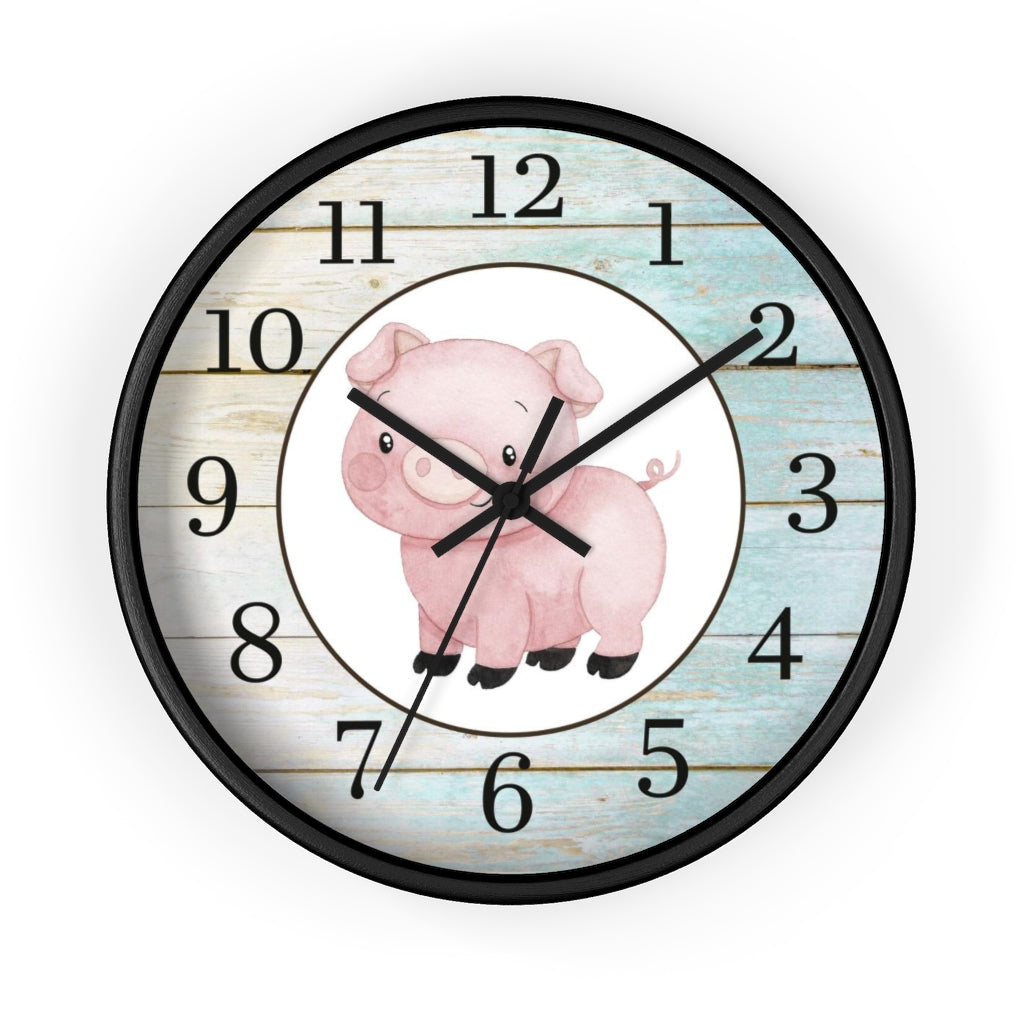 Pig Kids Wall Clock | Farm Nursery Decor