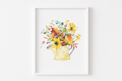 Sunflower Wall Art, Floral Nursery Prints Set of 6