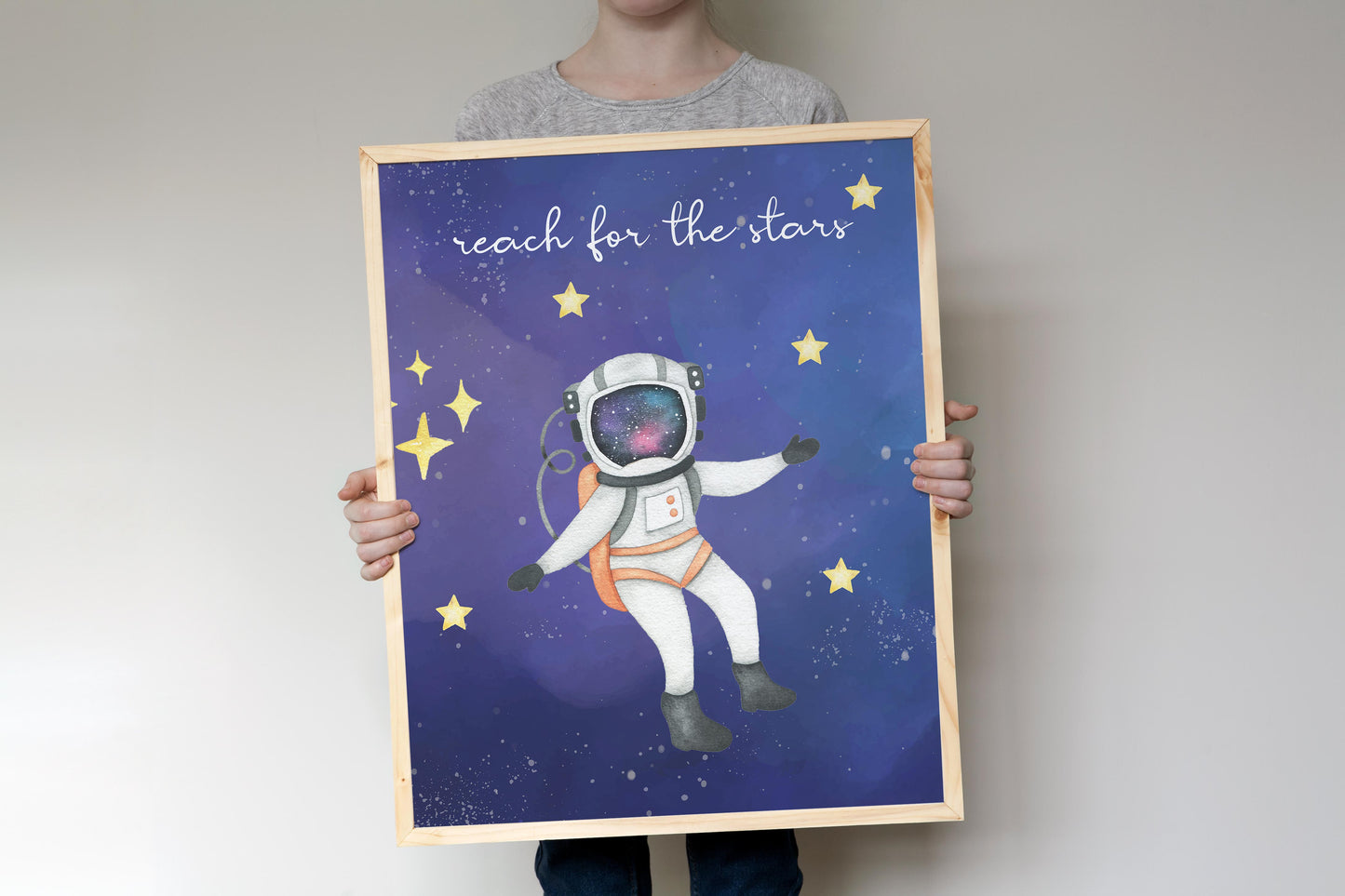 Astronaut Wall Art, Space Nursery Prints Set of 4