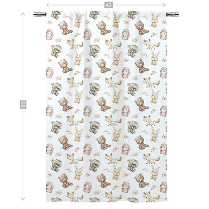 Girl Woodland Animals Curtains. Forest Nursery Decor - Forest Friends