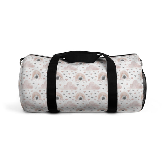 Clouds and Hearts Rainbow Duffel Bag, Rainbow Hospital Bag