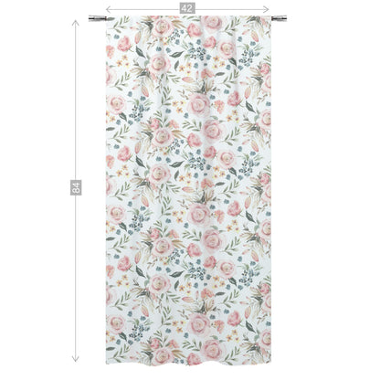 Pink Roses Curtain, Watercolor Floral curtain panels - Candy Rose