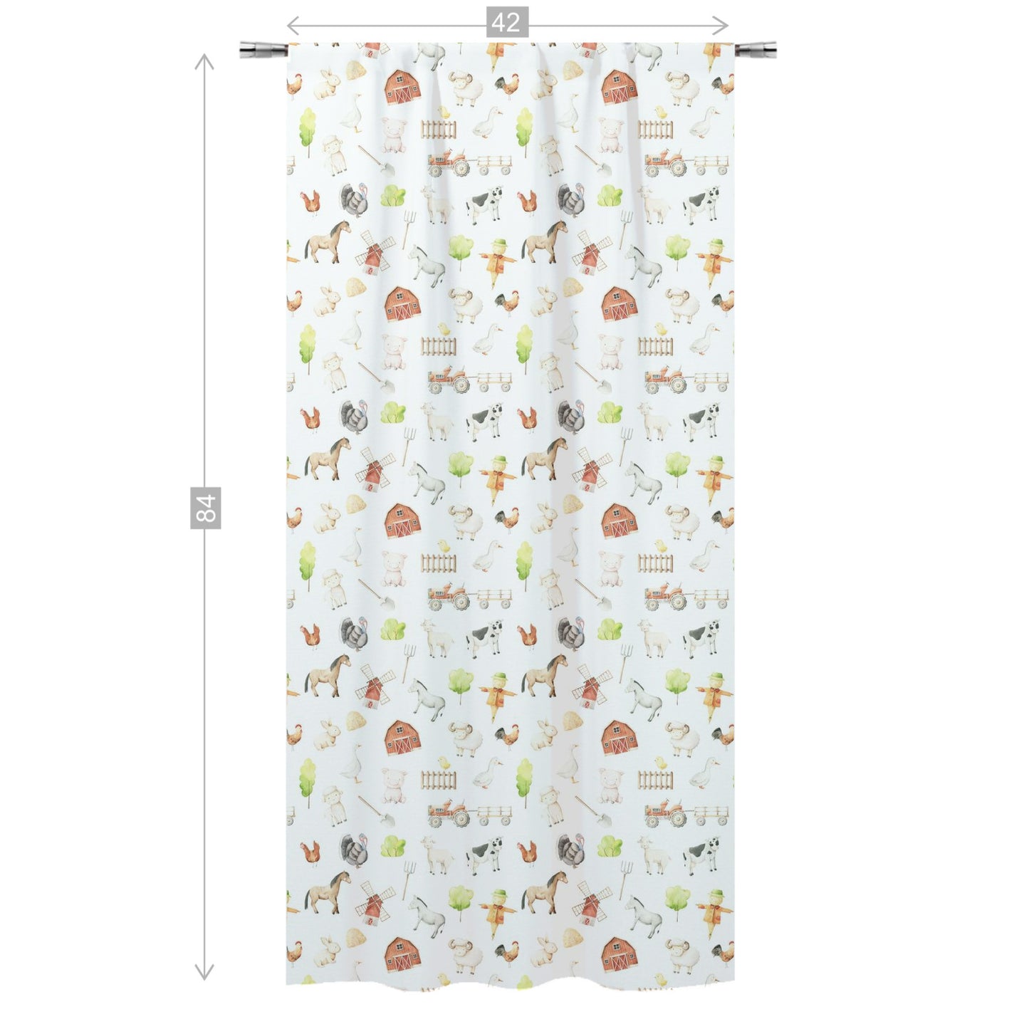 Farm Curtain, Single Panel, Farm nursery decor - Oliver's Ranch