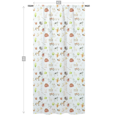 Farm Curtain, Single Panel, Farm nursery decor - Oliver's Ranch