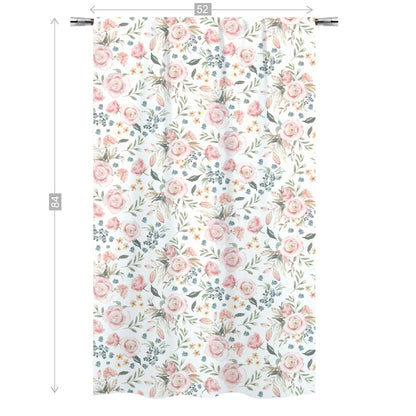 Pink Roses Curtain, Watercolor Floral curtain panels - Candy Rose