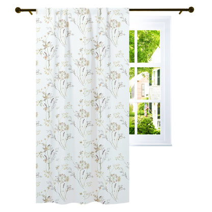 Cream Wildflower curtains, Wild Flowers Nursery Decor - Mustard Wildflowers