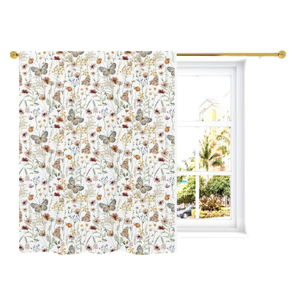 Wildflowers Curtain, Single Panel, Butterfly nursery decor - Butterfly garden