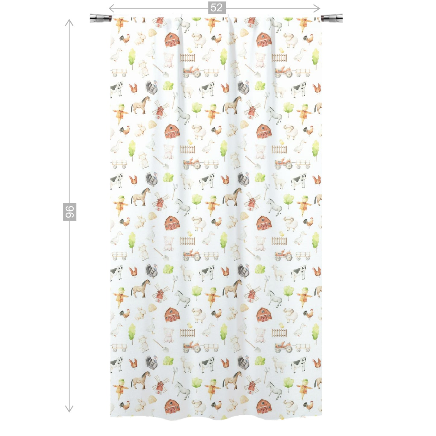 Farm Curtain, Single Panel, Farm nursery decor - Oliver's Ranch