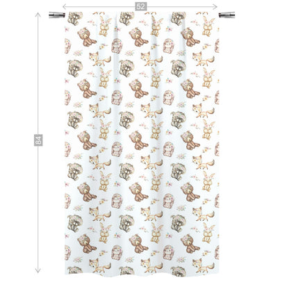 Girl Woodland Animals Curtains. Forest Nursery Decor - Forest Friends