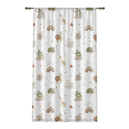 Safari Sheer Curtains, Rainbow Nursery Curtains - Modern Safari