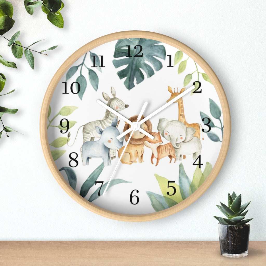 Safari Animals Kids Wall Clock | Jungle Nursery Decor  - Baby Africa