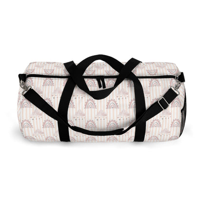 Stripes Pink Rainbow Duffel Bag, Rainbow Hospital Bag - Blush Rainbow