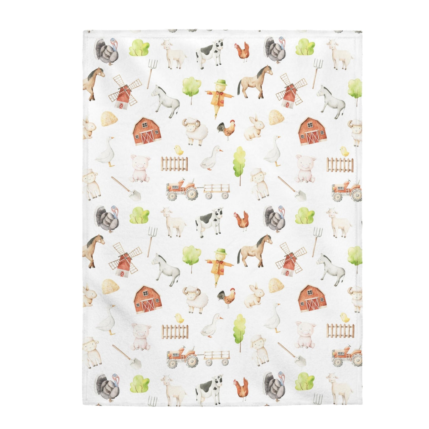 Farm baby blanket, Farm nursery beddin - Oliver's ranch