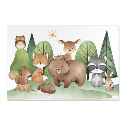 Woodland Animals Rug - Woodland nursery decor - Tiny Woodland