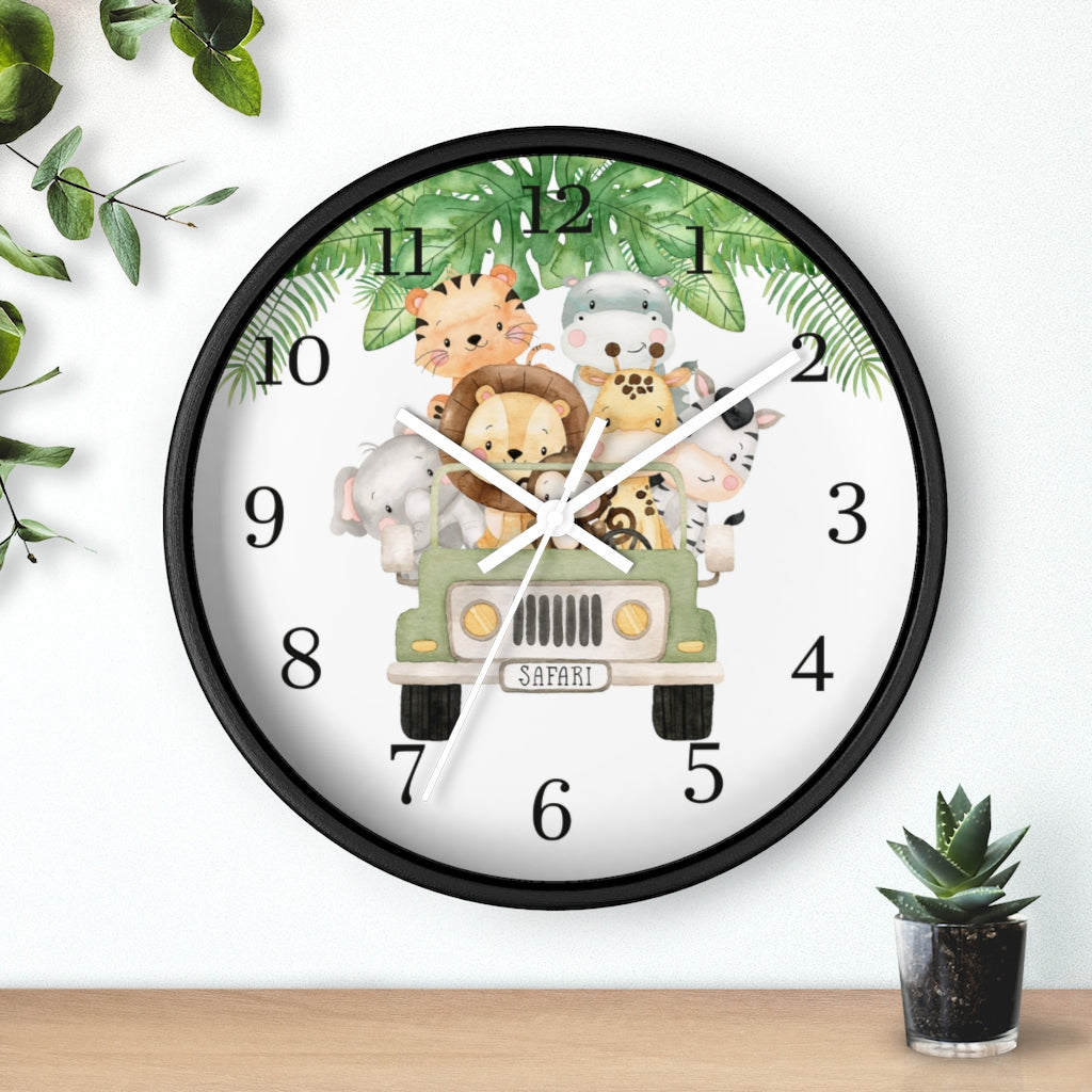 Safari animals clock, Jungle Nursery Decor - Safari Explorer