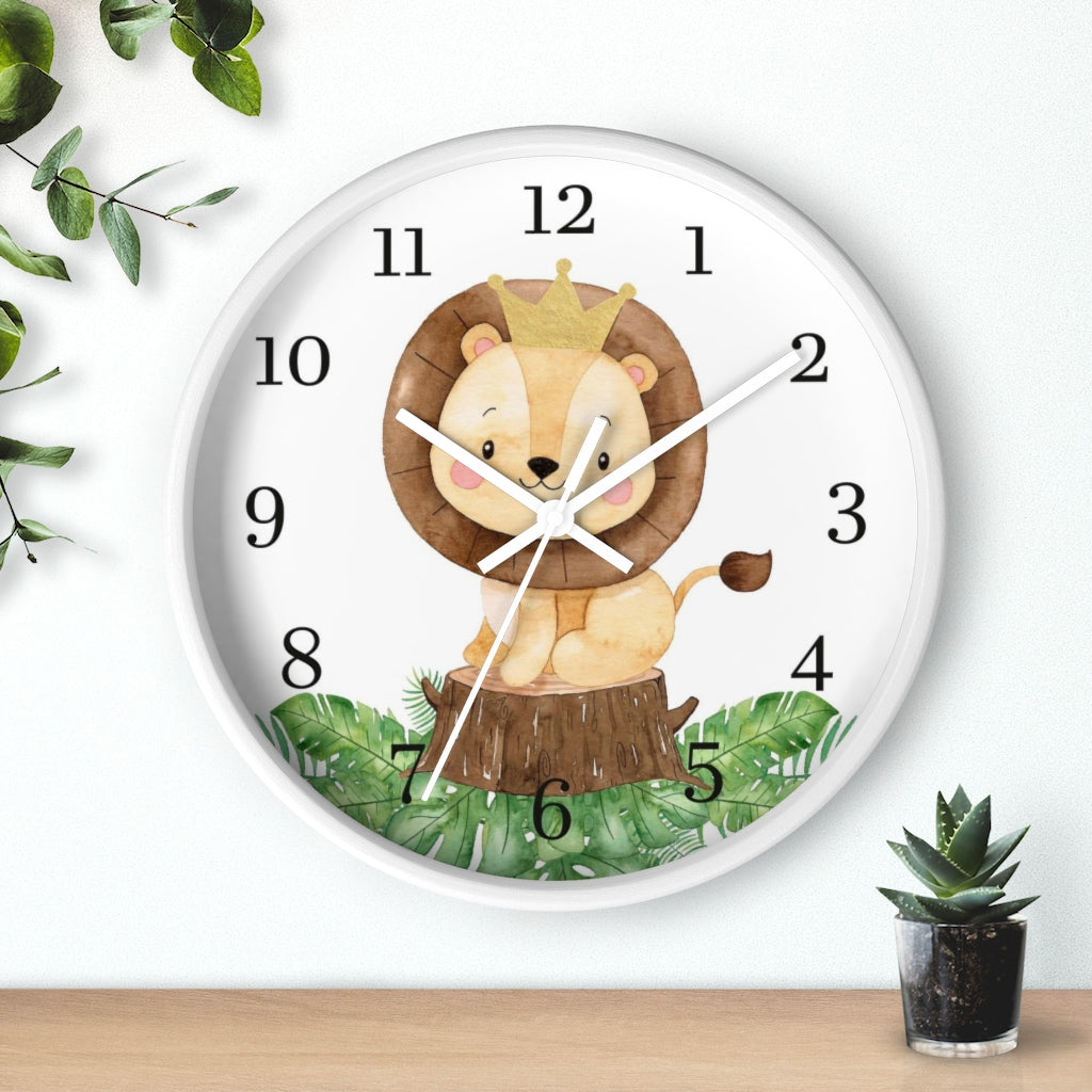 Lion clock, Safari Nursery decor - Safari Explorer