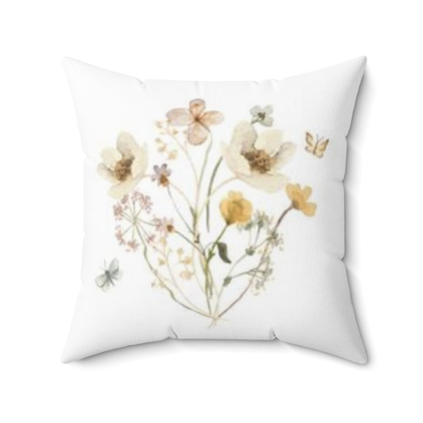 Wild flowers pillow, Floral pillow cover - Mustard Wildflowers