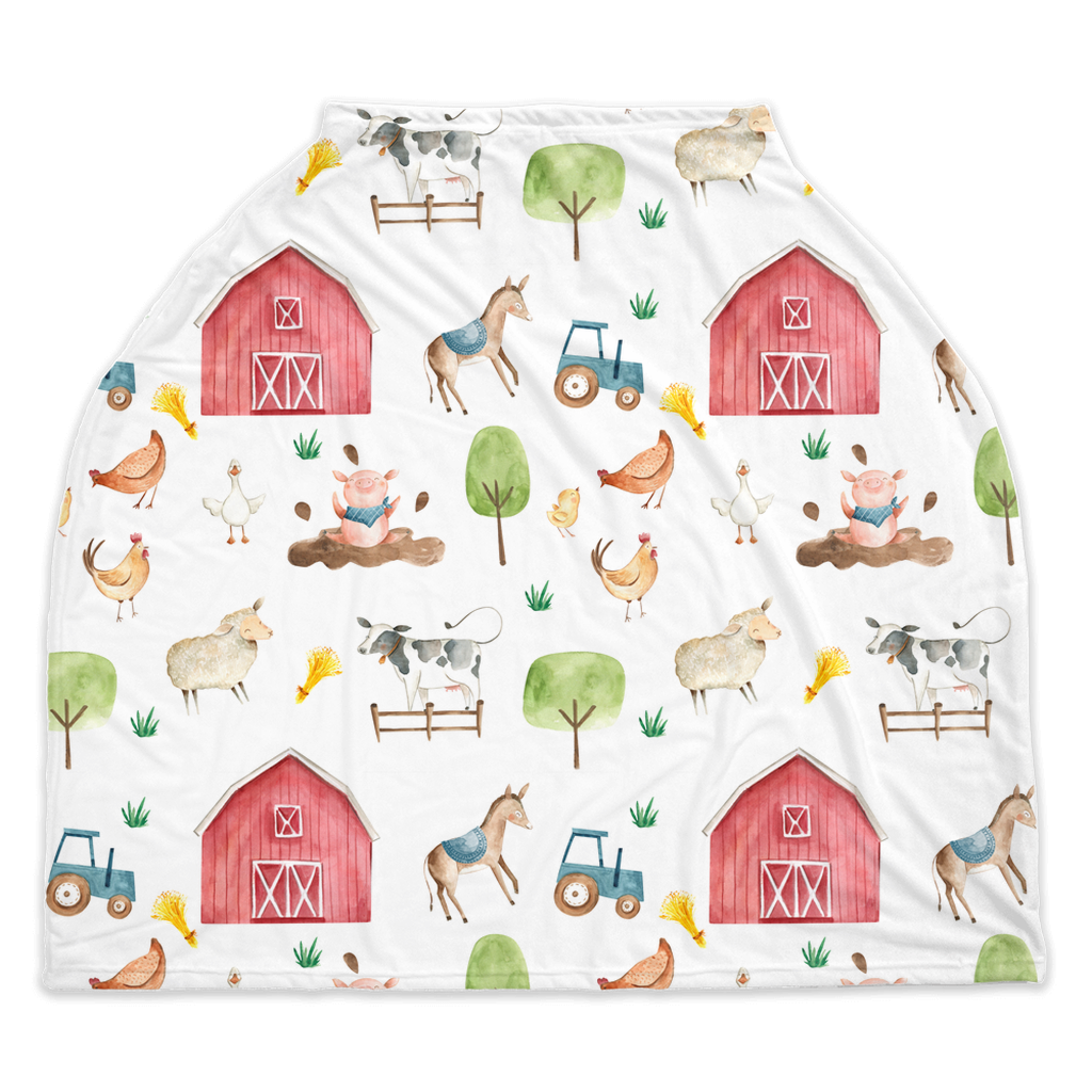 Farm Car Seat Cover, Barnyard Nursing Cover - Farm Sweet Farm