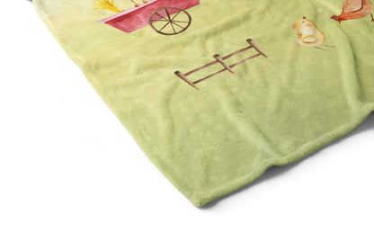 Girl Farm Minky Blanket, Girl Barnyard Nursery Bedding - Farm Sweet Farm