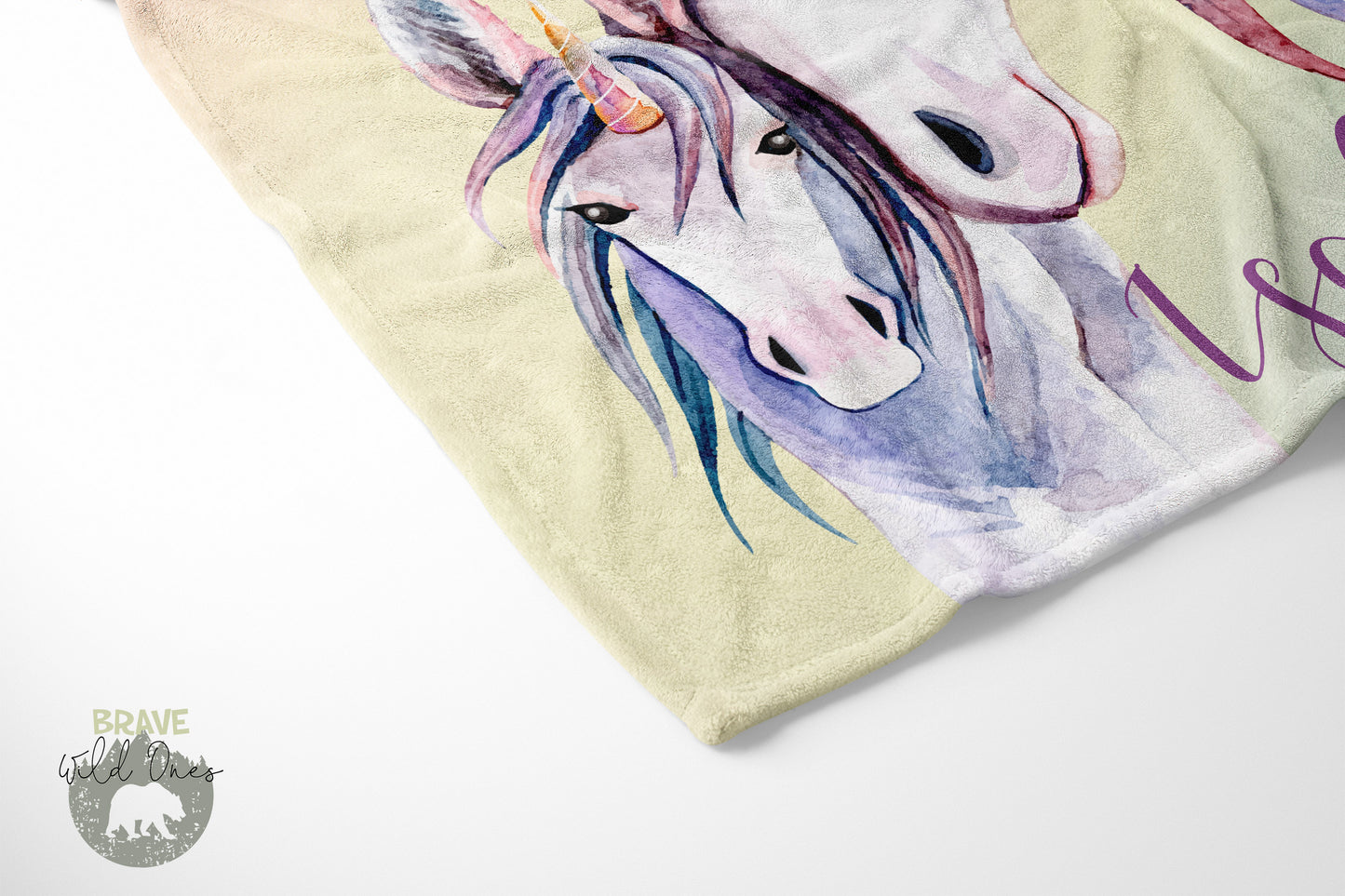 Believe in Unicorns Personalized Minky Blanket, Unicorn Nursery Bedding