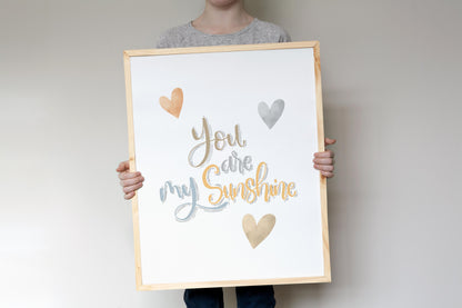 You are my sunshine Wall Art, Rainbow Nursery Prints Set of 4