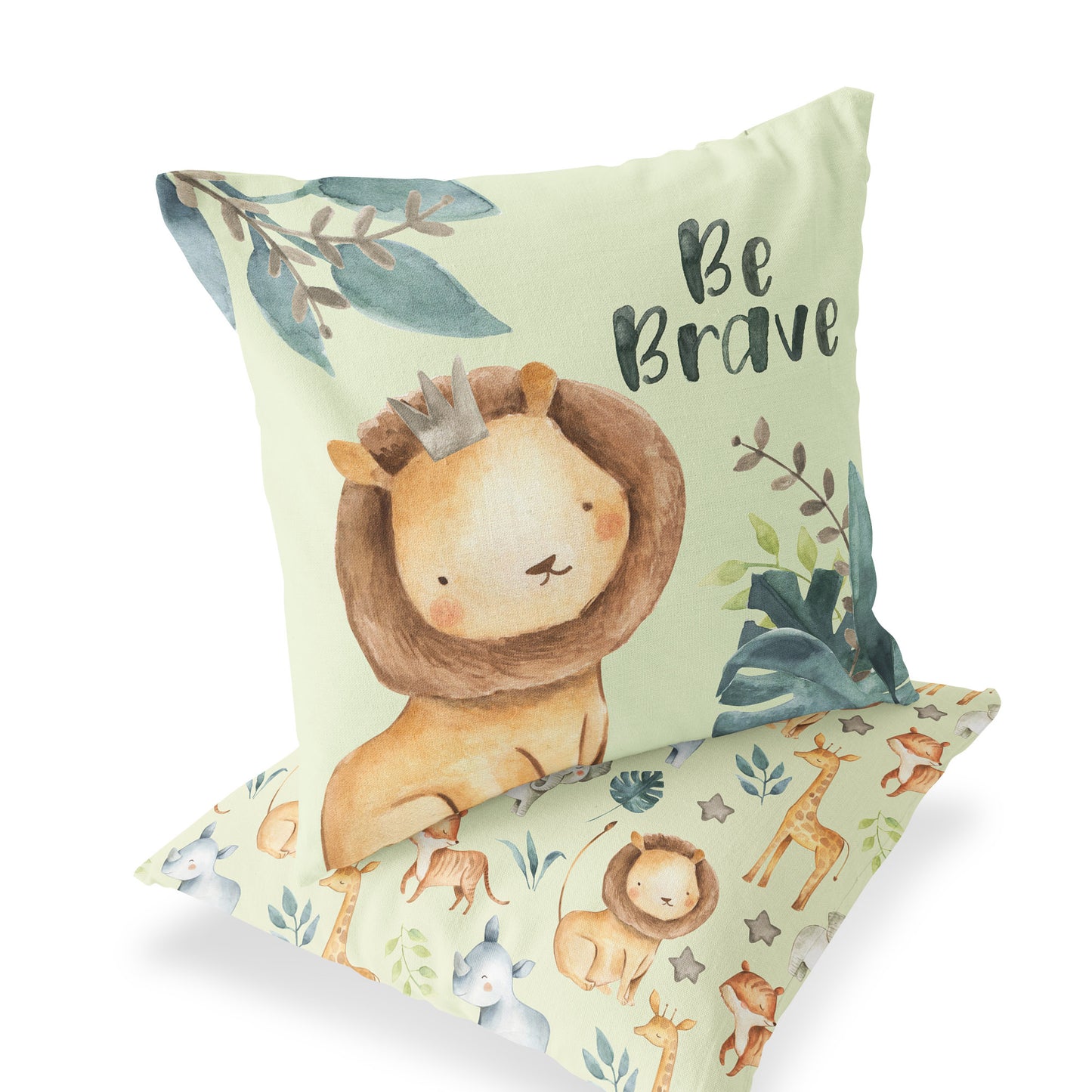 Be Brave Lion Pillow, Safari Nursery Decor - Baby Africa