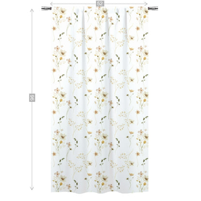 Wildflower Nursery Curtains, Wild Flowers Curtain Single Panel - Mustard Wildflowers