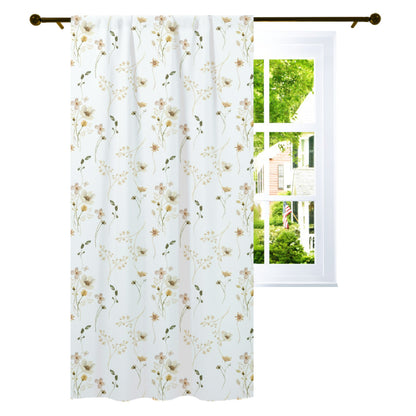 Wildflower Nursery Curtains, Wild Flowers Curtain Single Panel - Mustard Wildflowers