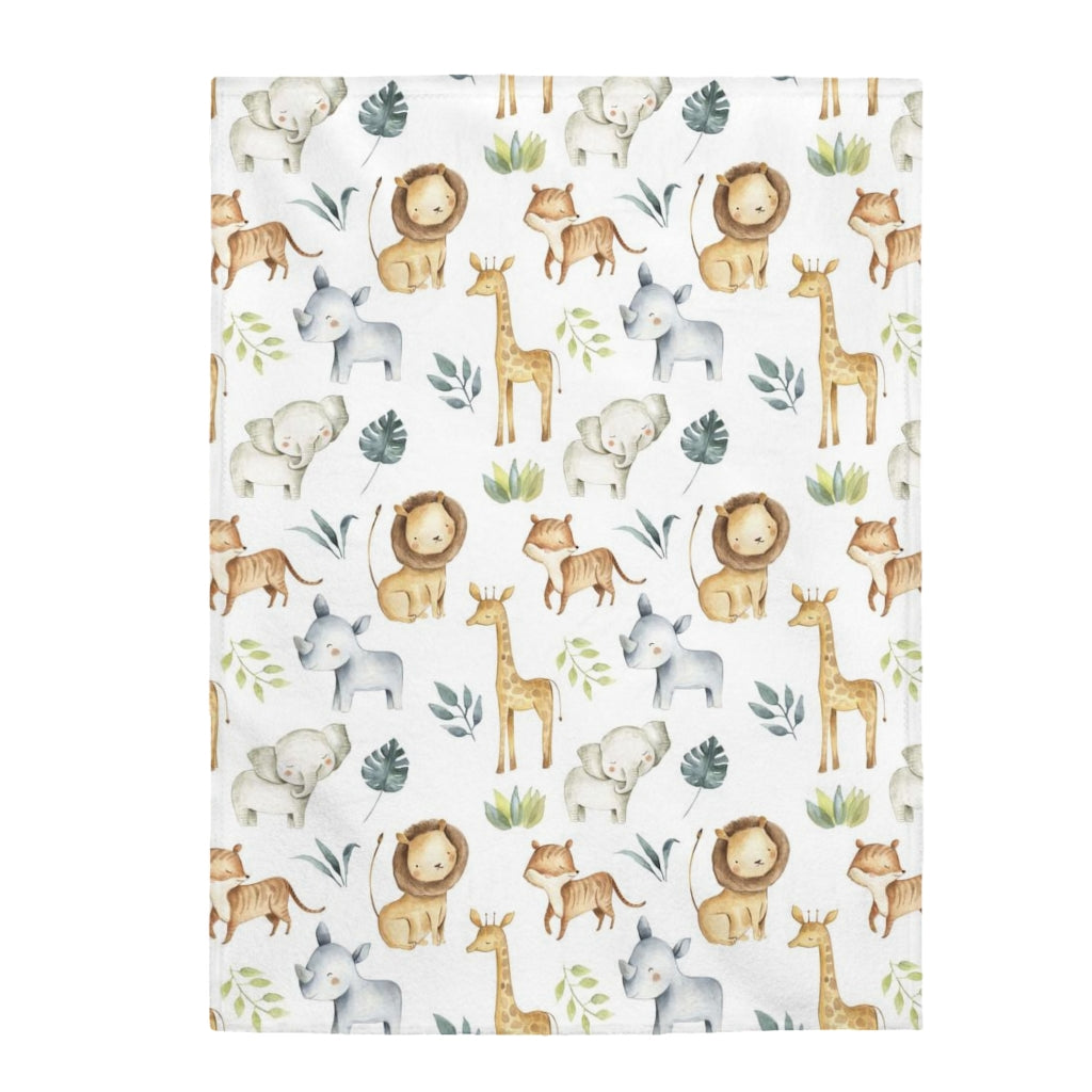 Safari Minky blanket | Jungle animals nursery bedding -  Baby Africa