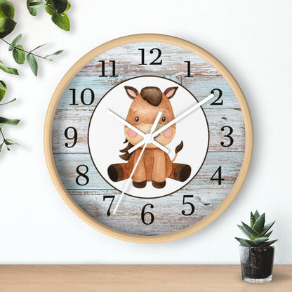 Horse Kids wall clock | Farm Nursery Decor