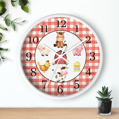 Farm Animals Kids Wall Clock | Farm Nursery Decor