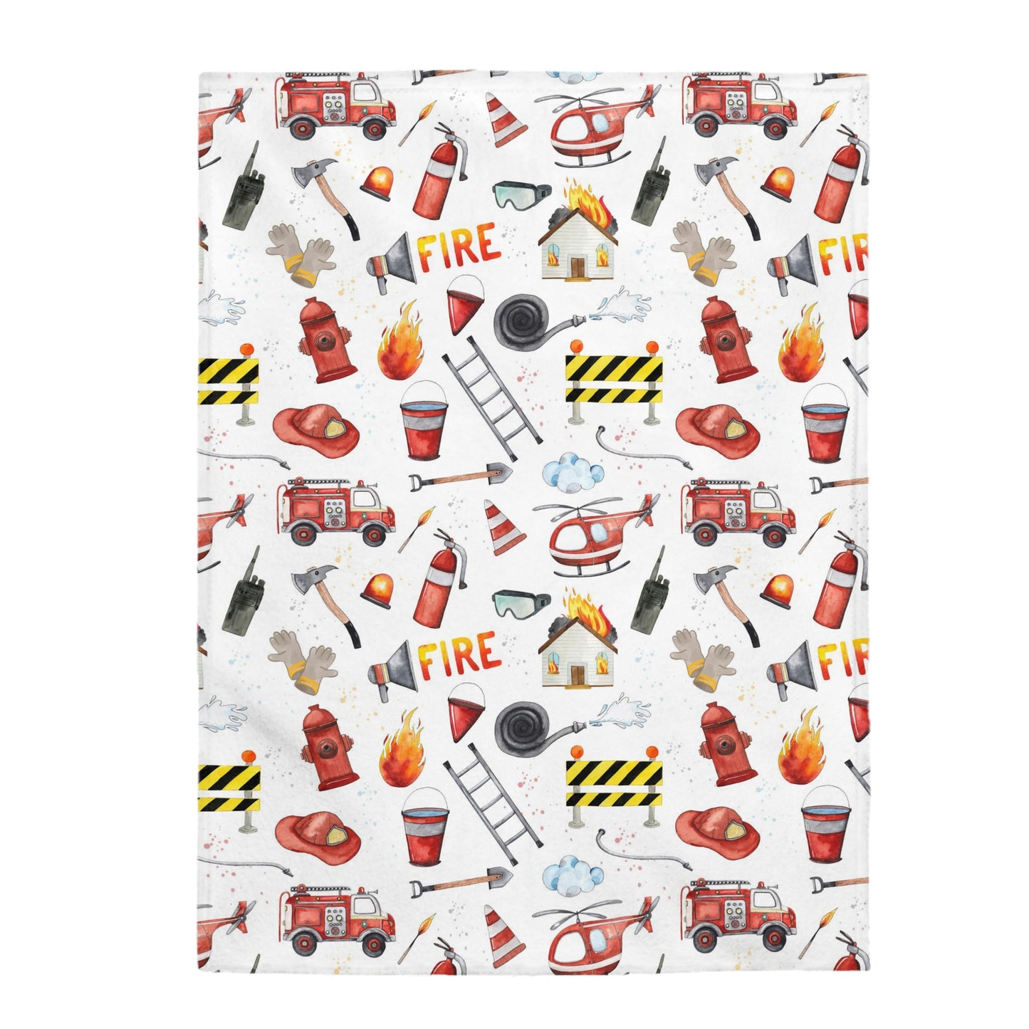 Fireman baby blanket, Fireman nursery bedding - Little Hero