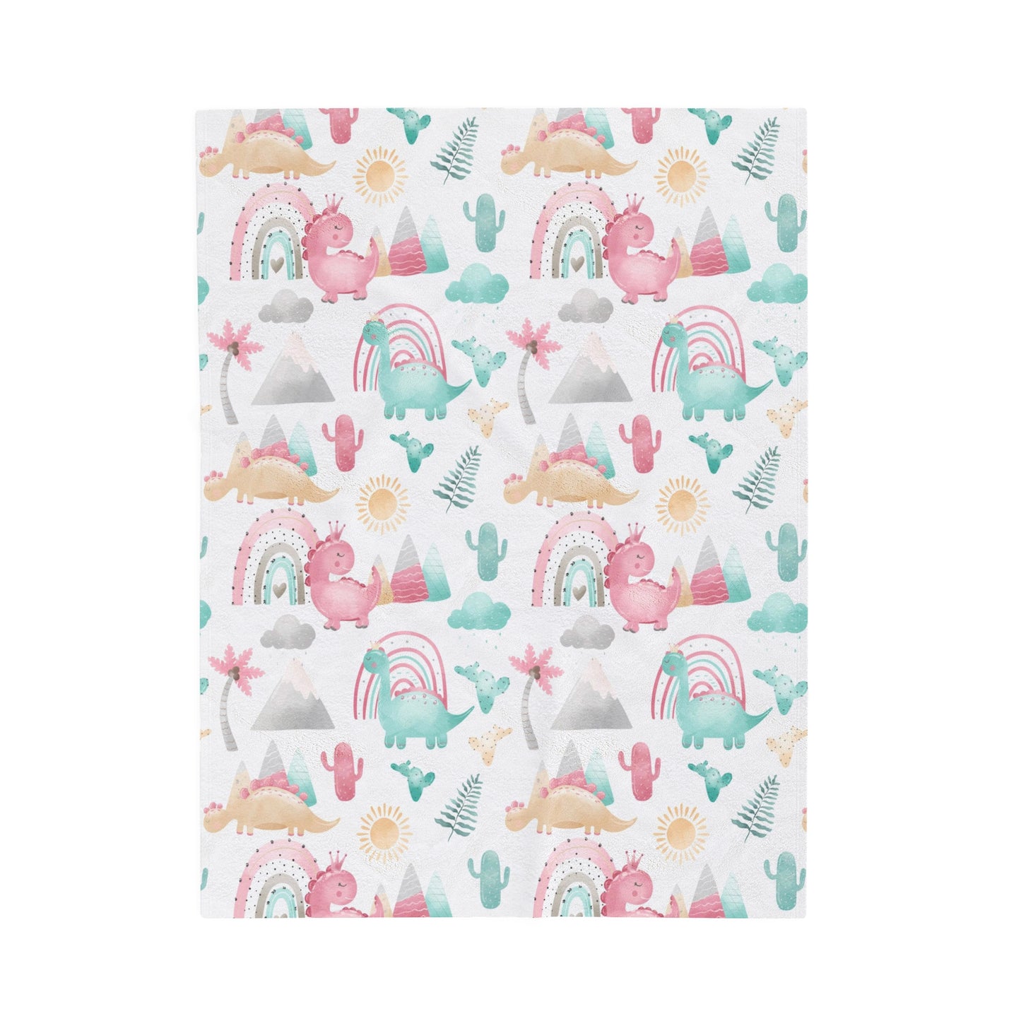 Pink dinosaur blanket, Dinosaur nursery bedding - Pink Dinosaur