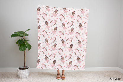 Ballerina Minky Blanket, Ballet Nursery Bedding - Sweet Ballet