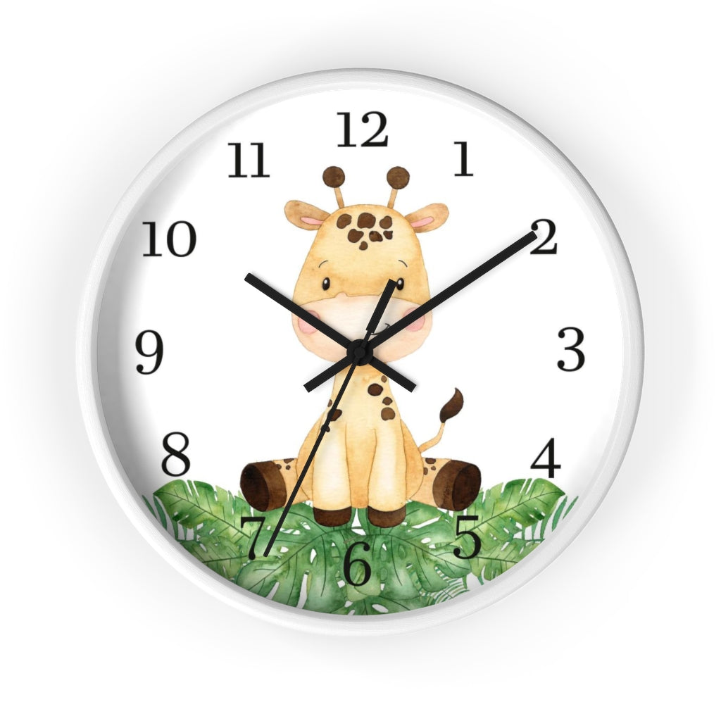 Giraffe clock, Safari Nursery decor - Safari Explorer