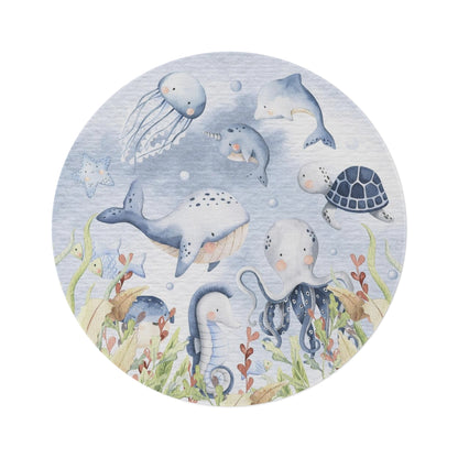 Under the sea Nursery Rug, Ocean Nursery Decor - Little Ocean