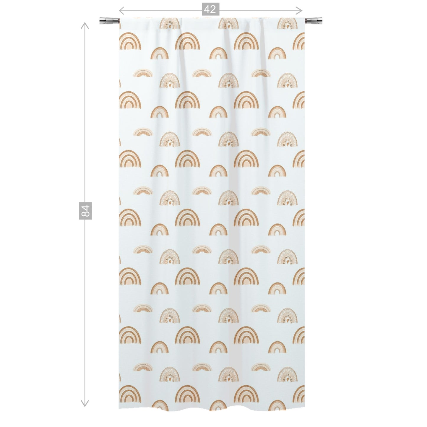 Earthy Rainbow Curtain Single Panel, Rainbow Nursery Decor - Earthy Rainbow